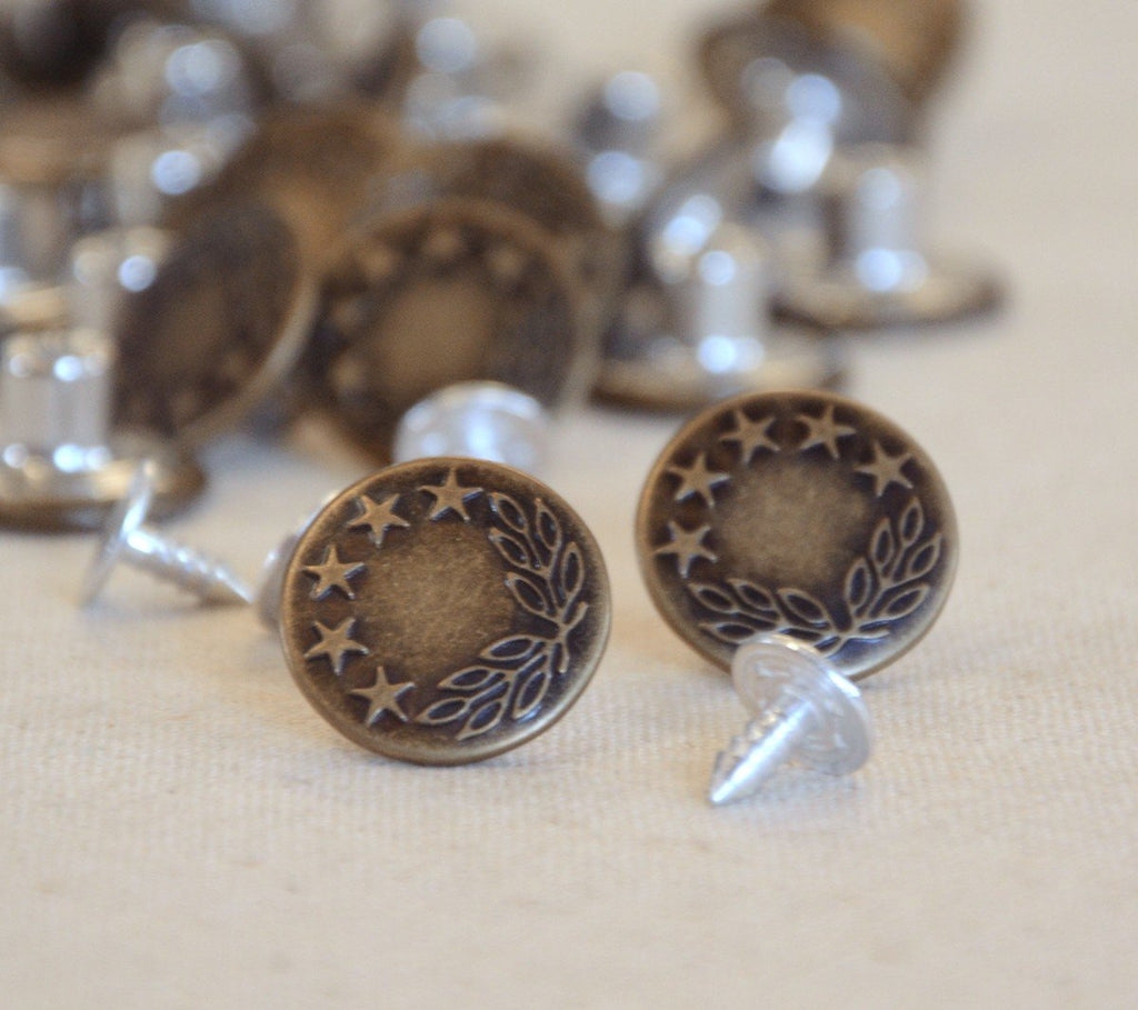 Jeans Buttons - Bronze - 16mm - The Eternal Maker - UK Fabric Shop