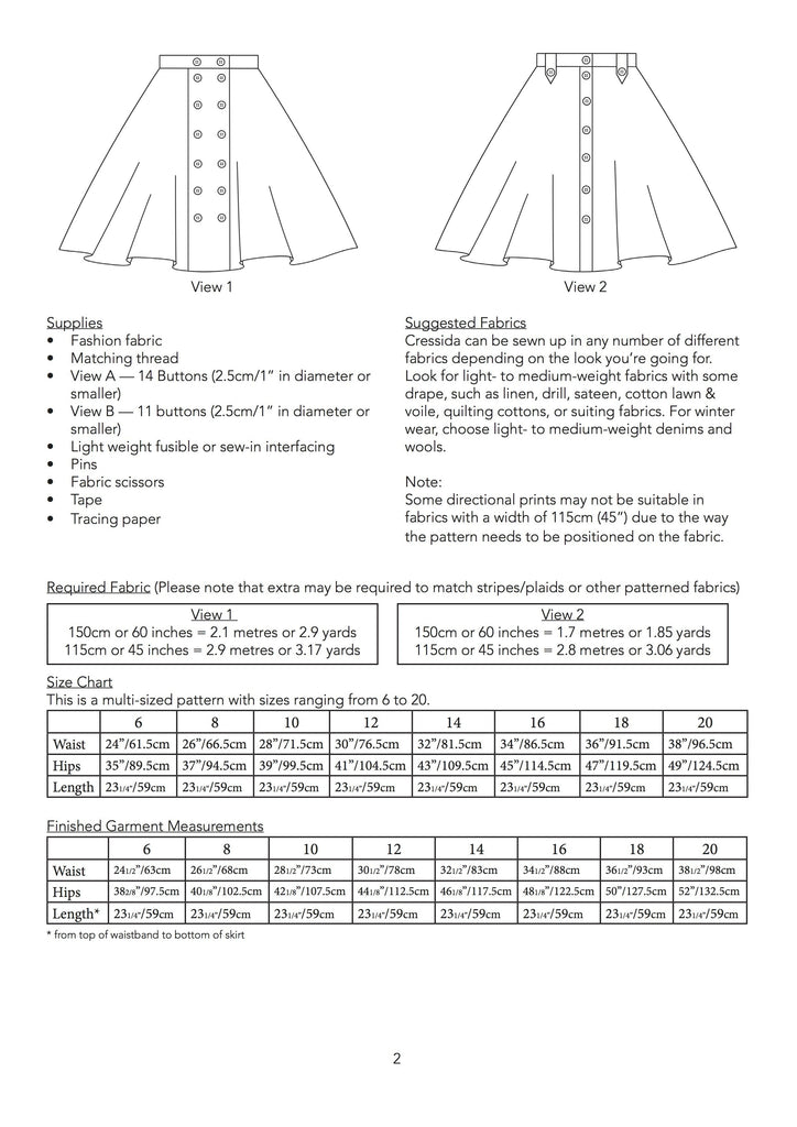 Jennifer Lauren Handmade Dress Patterns The Cressida Skirt - Jennifer Lauren Handmade - Digital PDF Download Pattern