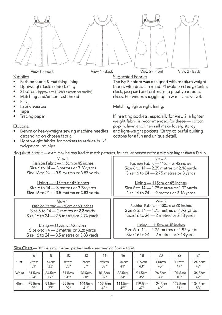 Jennifer Lauren Handmade Dress Patterns The Ivy Pinafore - Jennifer Lauren Handmade - Digital PDF Download Pattern