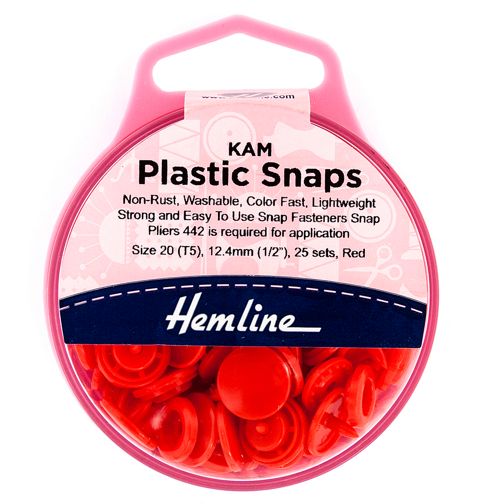 Kam Buttons Kam Snap - Red - 25 Set