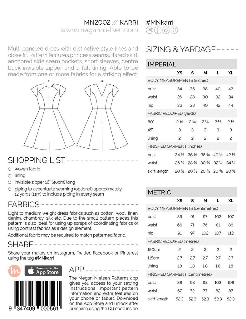 Karri Dress - Megan Nielsen Patterns - The Eternal Maker - UK Fabric Shop