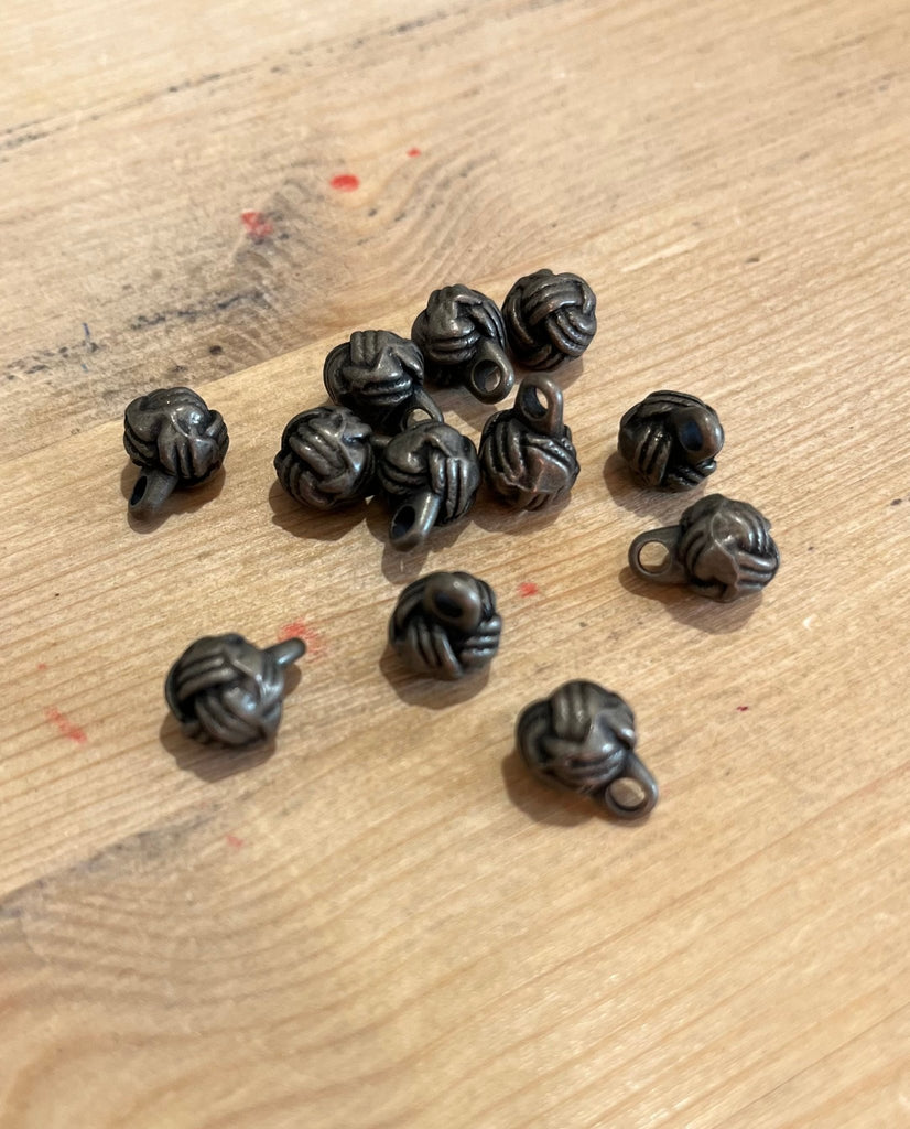 Knotted Ball Shank Button - Antique Bronze - 10mm - The Eternal Maker - UK Fabric Shop