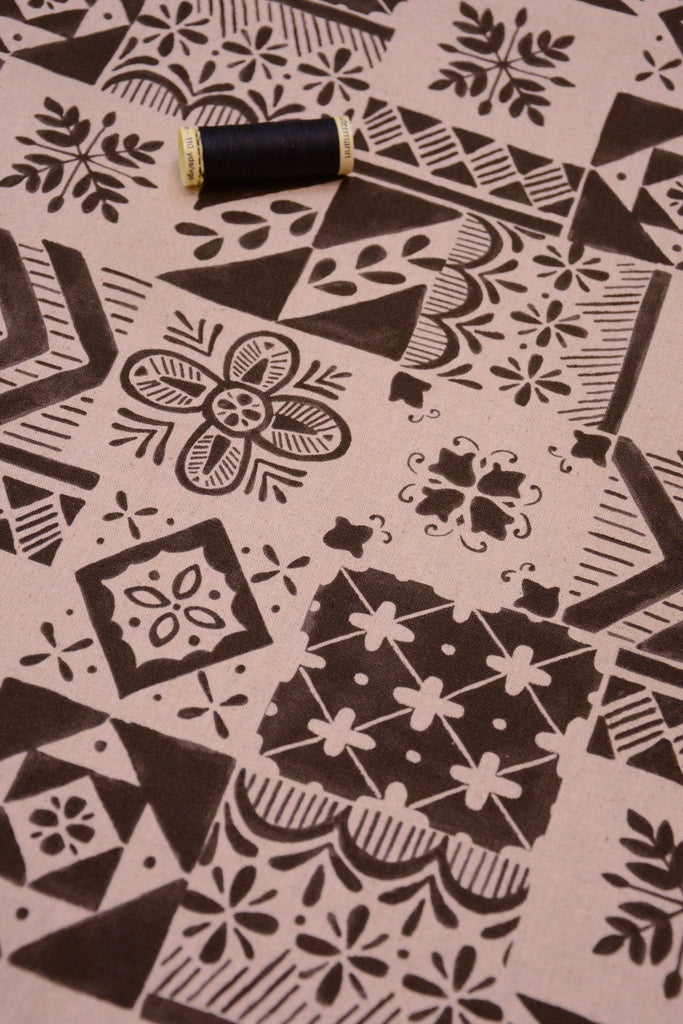 Kokka Fabric Tile - Charcoal - Linen Blend from Kokka