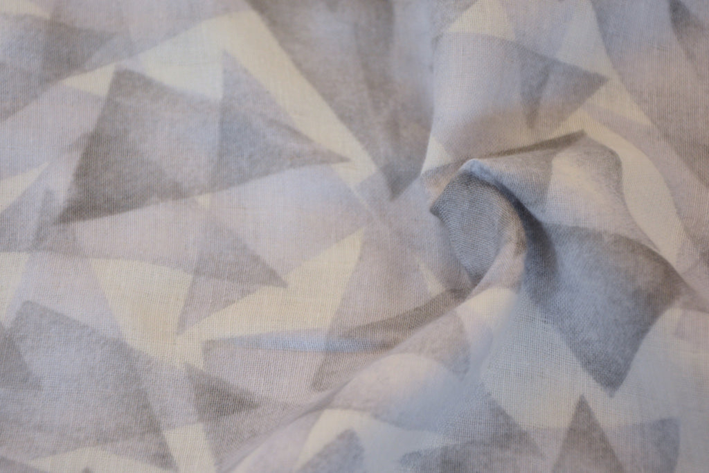 Kokka Fabric Triangles - Grey - Rayon Double Gauze from Kokka