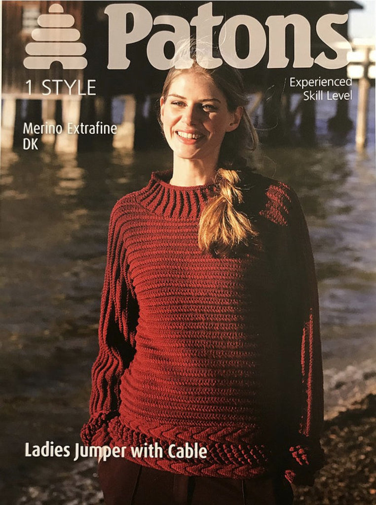 Ladies Jumper with Cable Knitting Pattern by Patons - The Eternal Maker - UK Fabric Shop