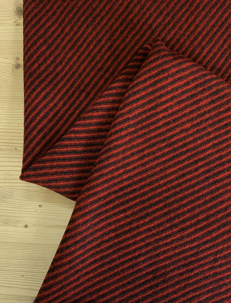 Lady McElroy Fabric Ayeshire - Red Stripe - Wool Tweed Coating