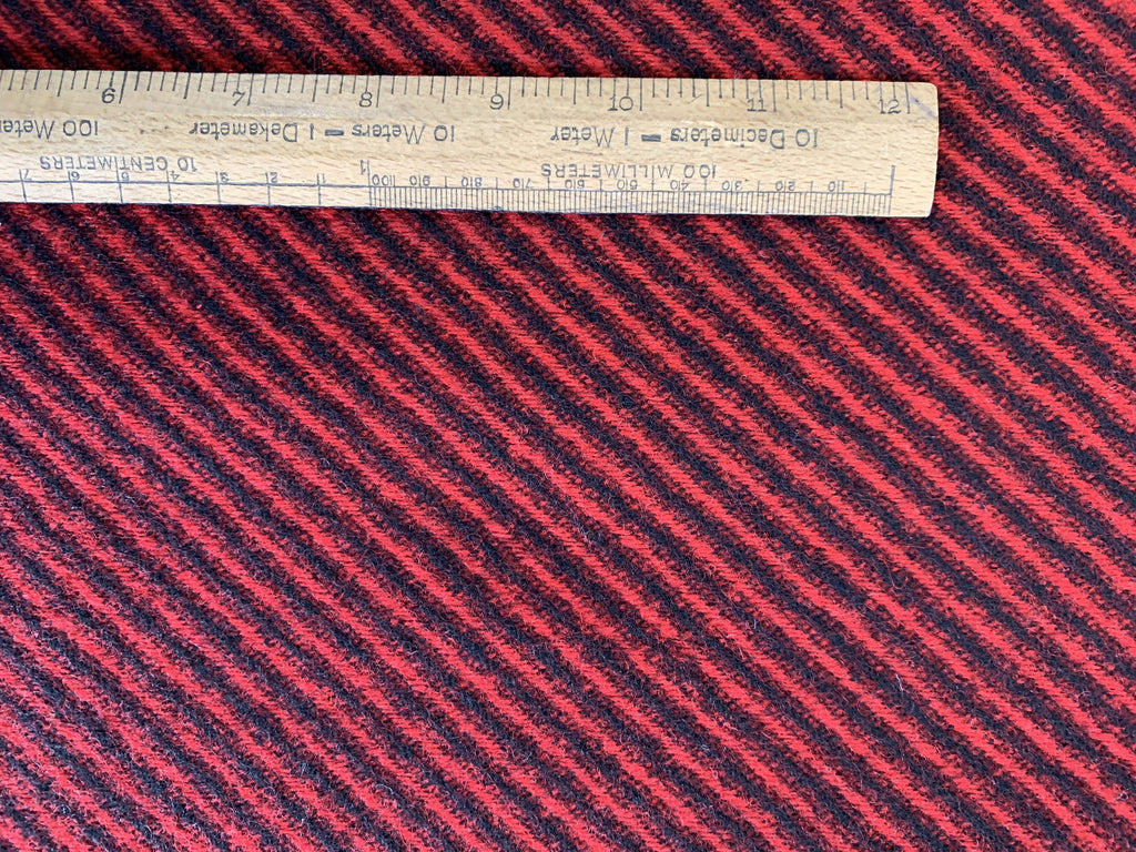 Lady McElroy Fabric Ayeshire - Red Stripe - Wool Tweed Coating