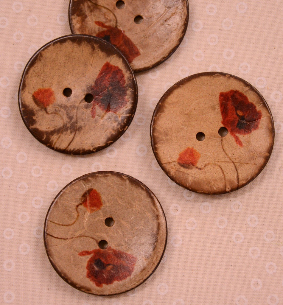 Large Floral Motif Coconut Button - 40mm - The Eternal Maker - UK Fabric Shop