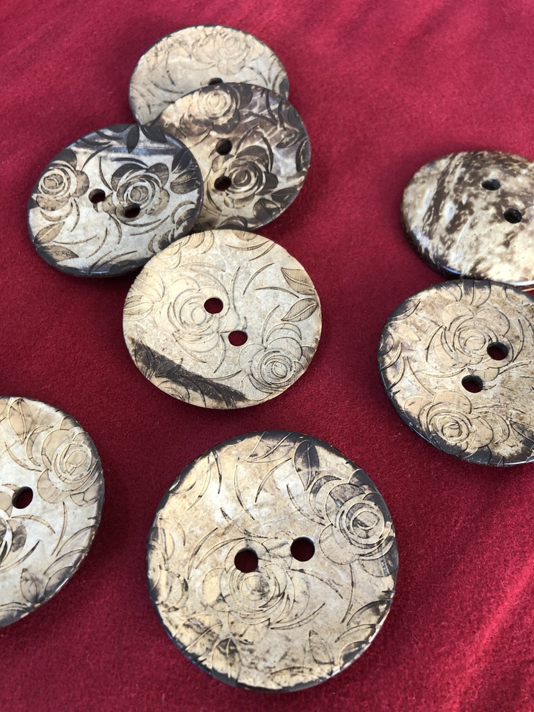 Large Flower Coconut Buttons - 50mm - The Eternal Maker - UK Fabric Shop