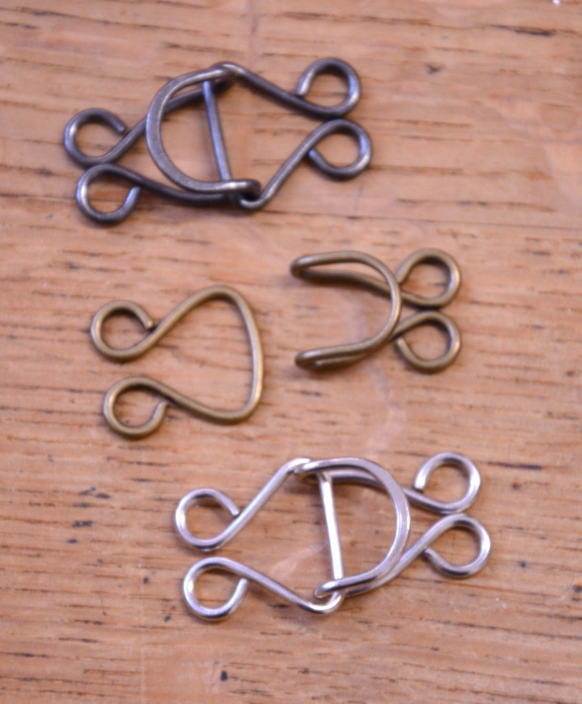 Large Hooks and Eyes - 20mm - Brass - The Eternal Maker - UK Fabric Shop