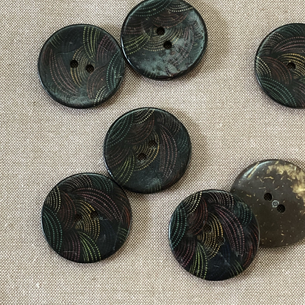 Last One! Fireworks Coconut Button 30mm - The Eternal Maker - UK Fabric Shop