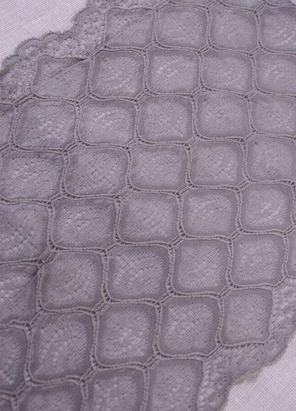 Leaf Pattern Stretch Lace Trim - Grey - 21cm - The Eternal Maker - UK Fabric Shop