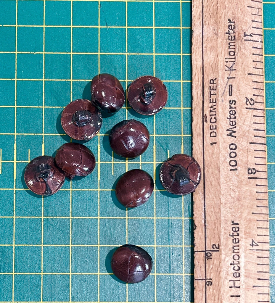 Leather Football Button - 15mm - Brown - The Eternal Maker - UK Fabric Shop