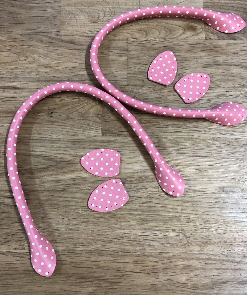 Leather Look Bag Handles - Spotty Pink - 40cm - The Eternal Maker - UK Fabric Shop