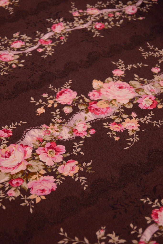 Lecien Fabric Rose Ribbons - Floral Collection Antique Rose - Lecien