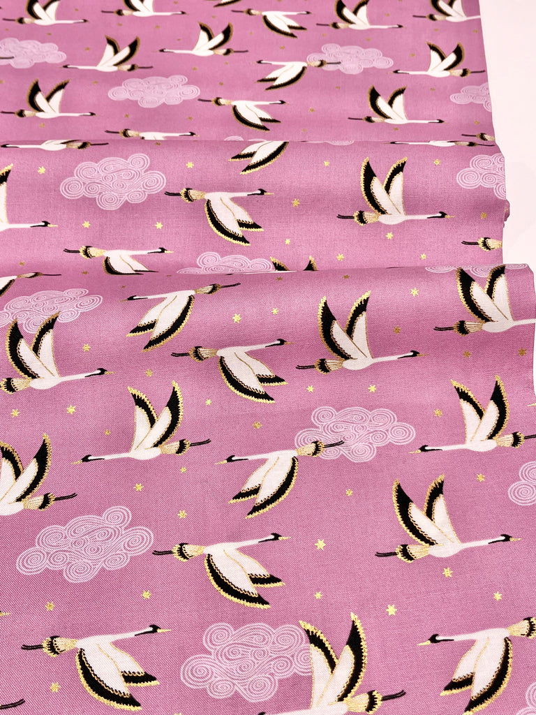 Lewis and Irene Fabric Storks - Fleur de Lis - Lewis and Irene