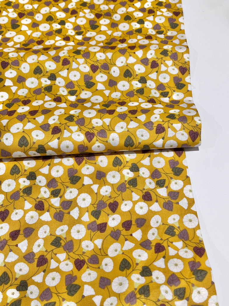 Lewis and Irene Fabric The Hedgerow in Mustard - Lewis and Irene Fabrics