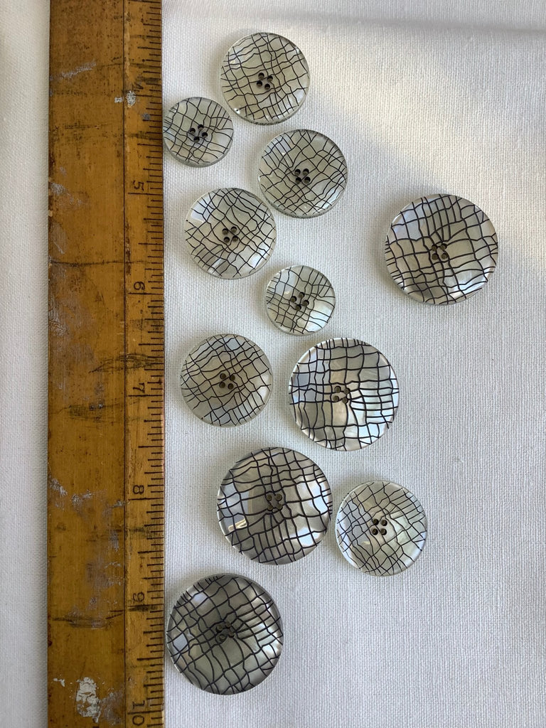 Light Pearly Fishing Net Button - 18mm 23mm or 28mm - The Eternal Maker - UK Fabric Shop