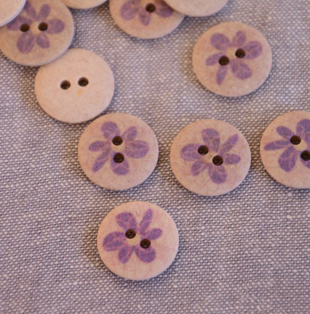 Lilac on Stone Printed Button - 20mm - The Eternal Maker - UK Fabric Shop