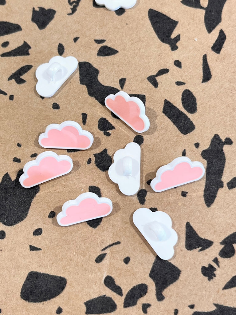 Little Cloud Shank Button - Pink - 16mm - The Eternal Maker - UK Fabric Shop