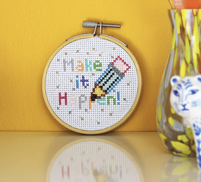 Make It Happen Mini Cross Stitch Kit - Ellbie Co - The Eternal Maker - UK Fabric Shop
