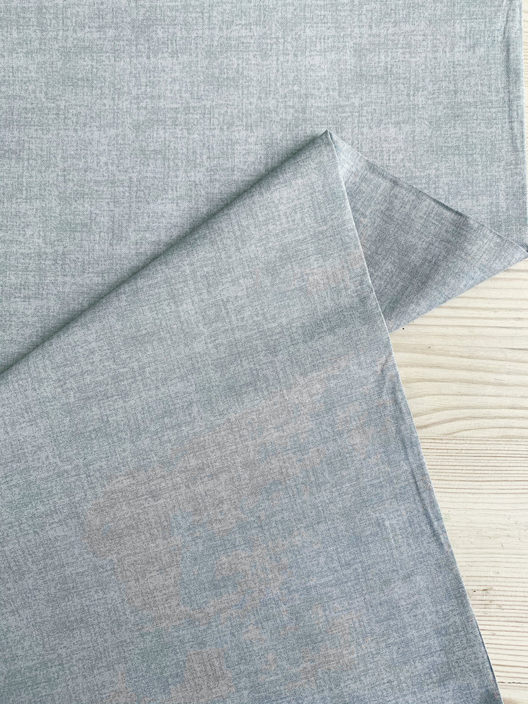 Makower Fabric Blue Grey - Linen Texture - Makower