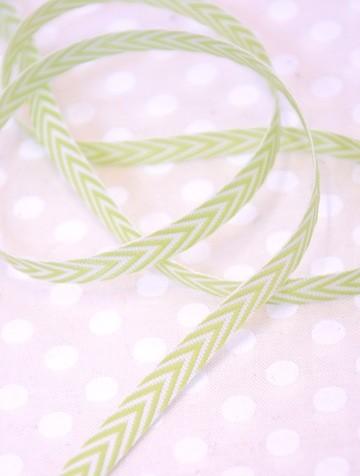 May Arts Ribbon and Trims Chevron Twill Ribbon - Apple - 7mm - by the metre