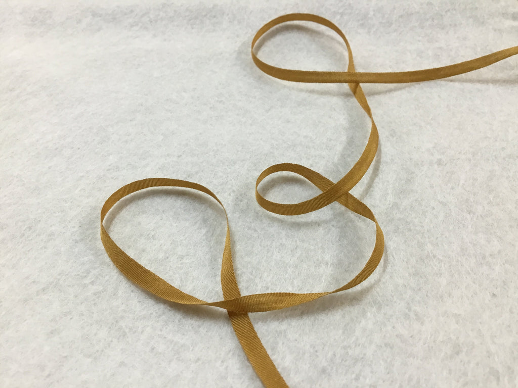 May Arts Ribbon and Trims Mustard Silk Ribbon - 4mm