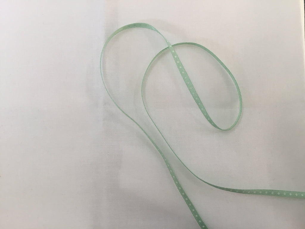 May Arts Ribbon and Trims Skinny Spot Ribbon - 3mm - Mint