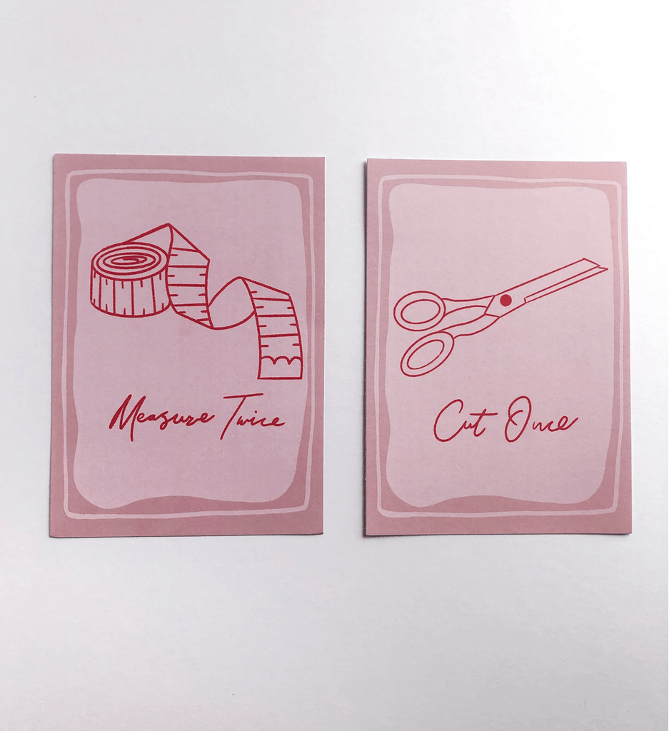 Measure Twice Cut Once - A5 Art Print by That's Pretty Major - The Eternal Maker - UK Fabric Shop
