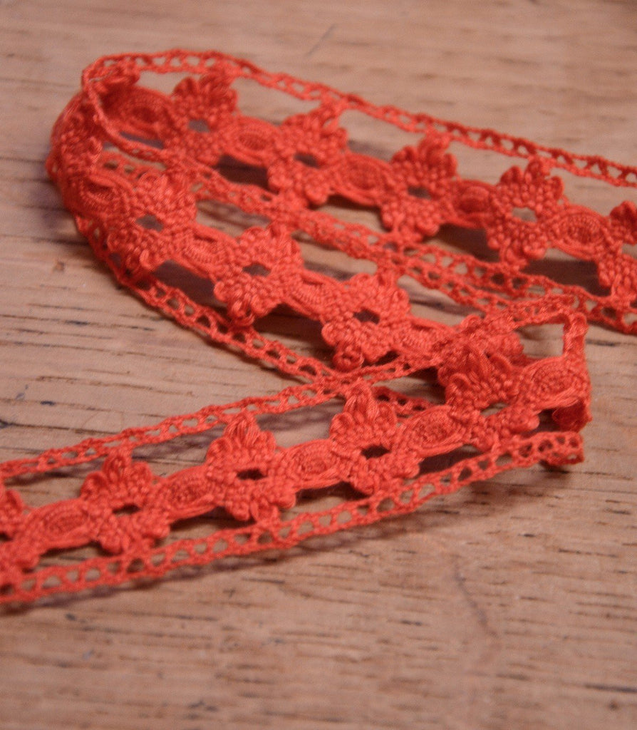 Melody Miller Lace - Kokka - Coral - 20mm - The Eternal Maker - UK Fabric Shop