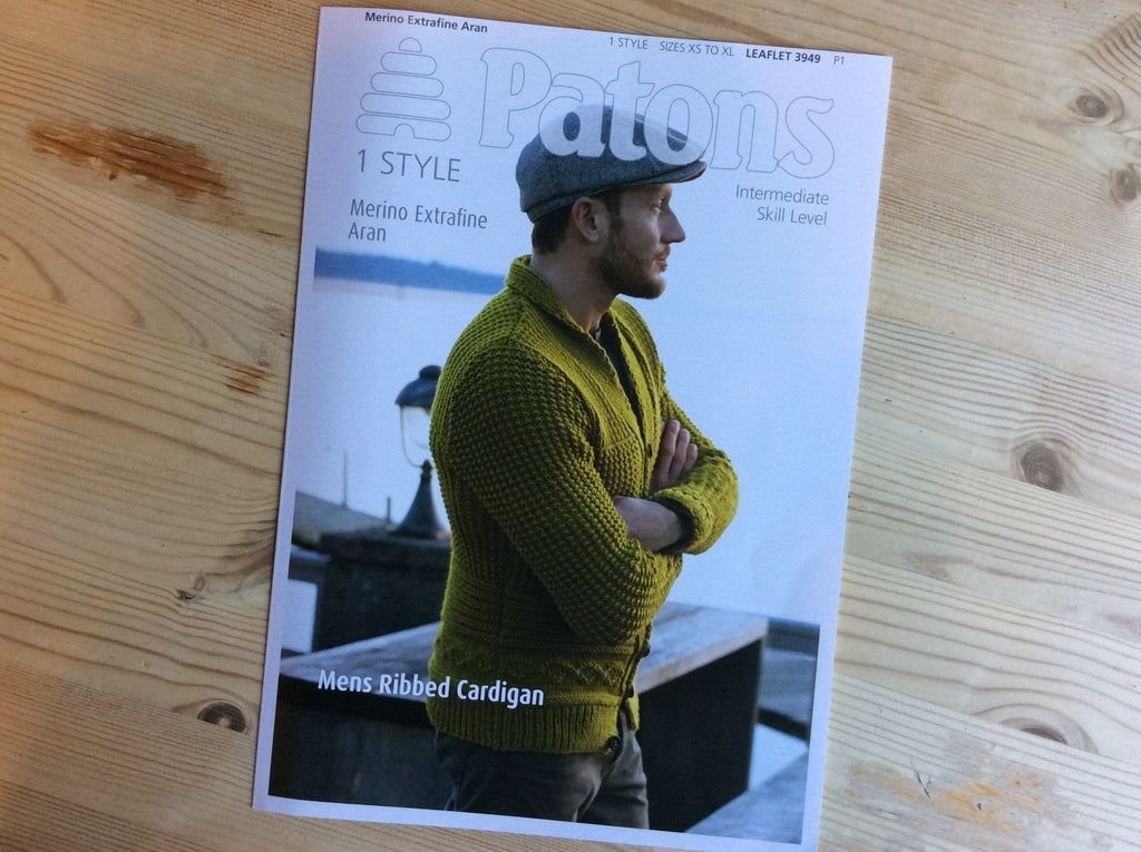 Men’s Ribbed Cardigan Knitting Pattern by Patons - The Eternal Maker - UK Fabric Shop