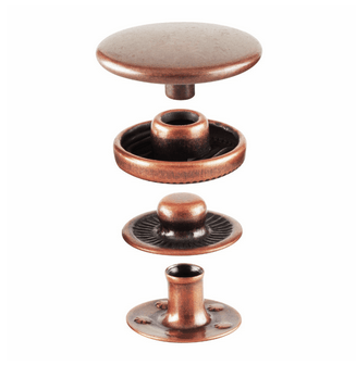 Metal Press Studs/ Anorak Jacket Snaps - Antique Copper - 15mm - The Eternal Maker - UK Fabric Shop
