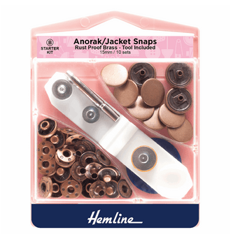 Metal Press Studs/ Anorak Jacket Snaps - Antique Copper - 15mm - The Eternal Maker - UK Fabric Shop