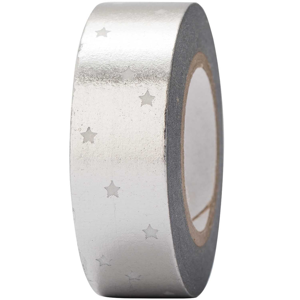 Metallic Silver Stars Washi Tape - The Eternal Maker - UK Fabric Shop