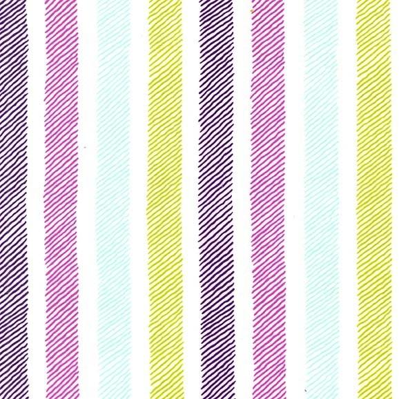Michael Miller Fabric Sketchy Stripe Violet - Emma's Garden - Patty Sloniger