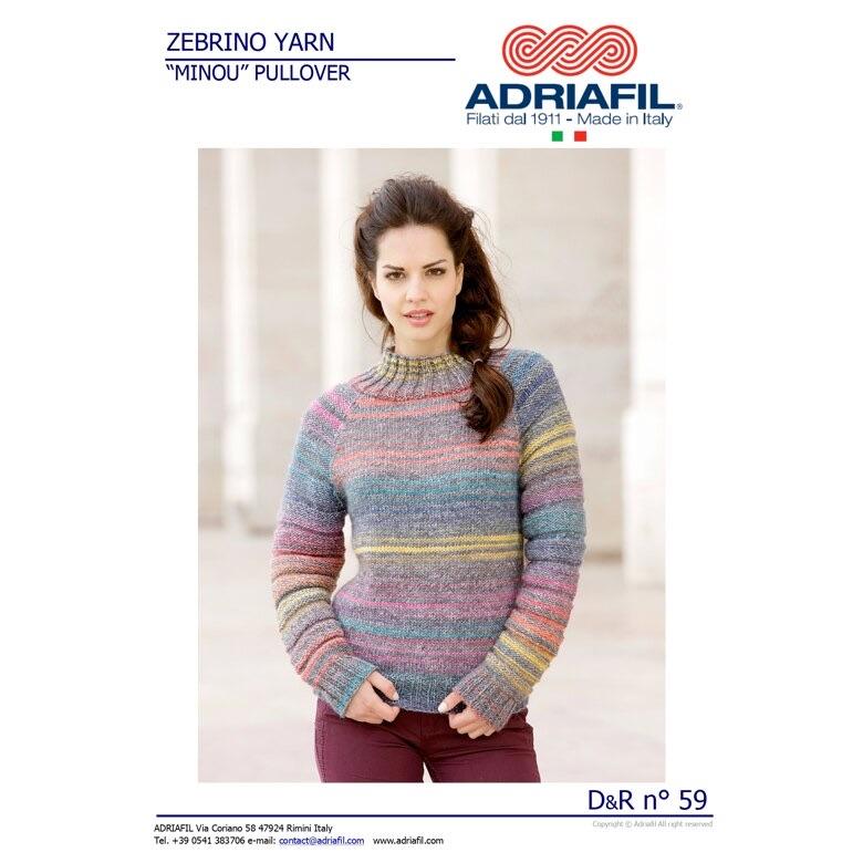 “Minou” Pullover Knitting Pattern - Duo Plus Yarn - Adriafil - The Eternal Maker - UK Fabric Shop