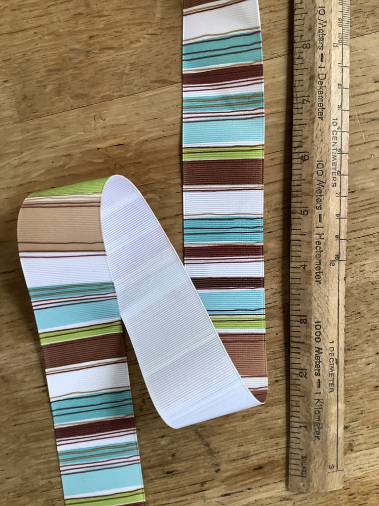 Mint Choc Retro Stripe Ribbon - 38mm - The Eternal Maker - UK Fabric Shop