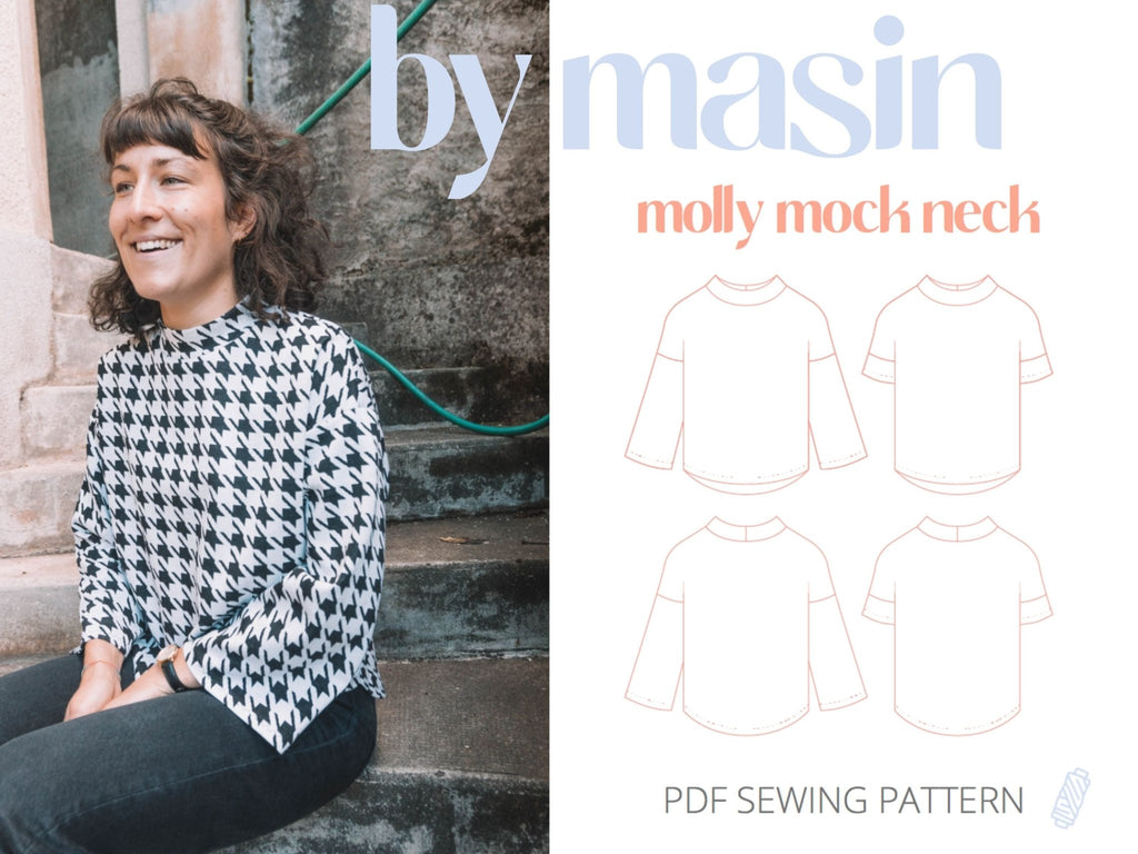Molly Mock Neck - Masin Sewing Patterns - Digital - The Eternal Maker - UK Fabric Shop