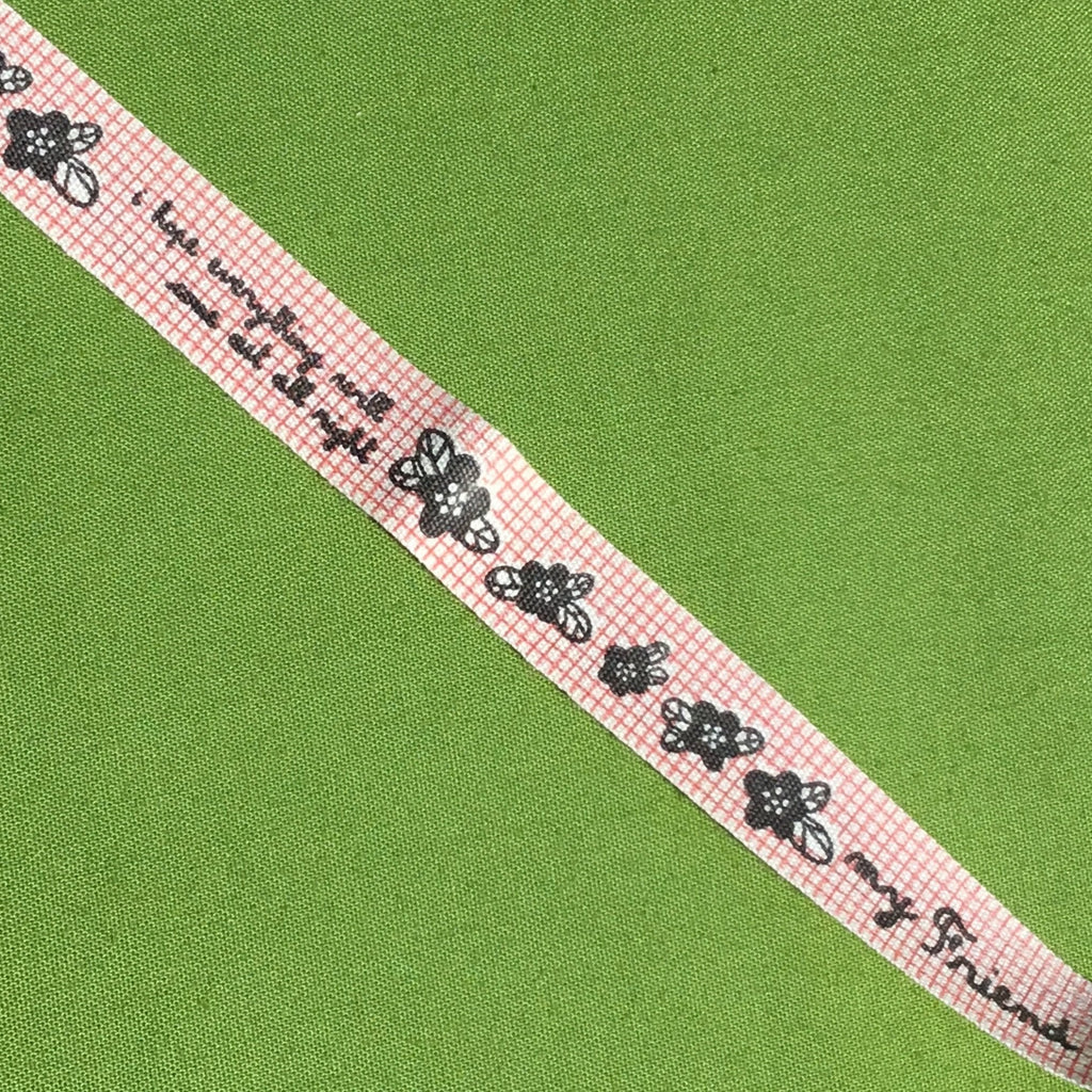 “My Friend” Floral Ribbon - 15mm wide - The Eternal Maker - UK Fabric Shop