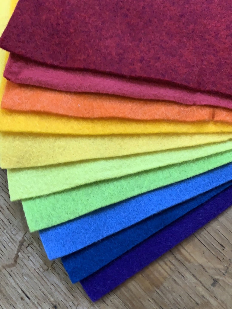 National Nonwovens Woolfelt Woolfelt 10 Piece Bundle -  Rainbow Bright