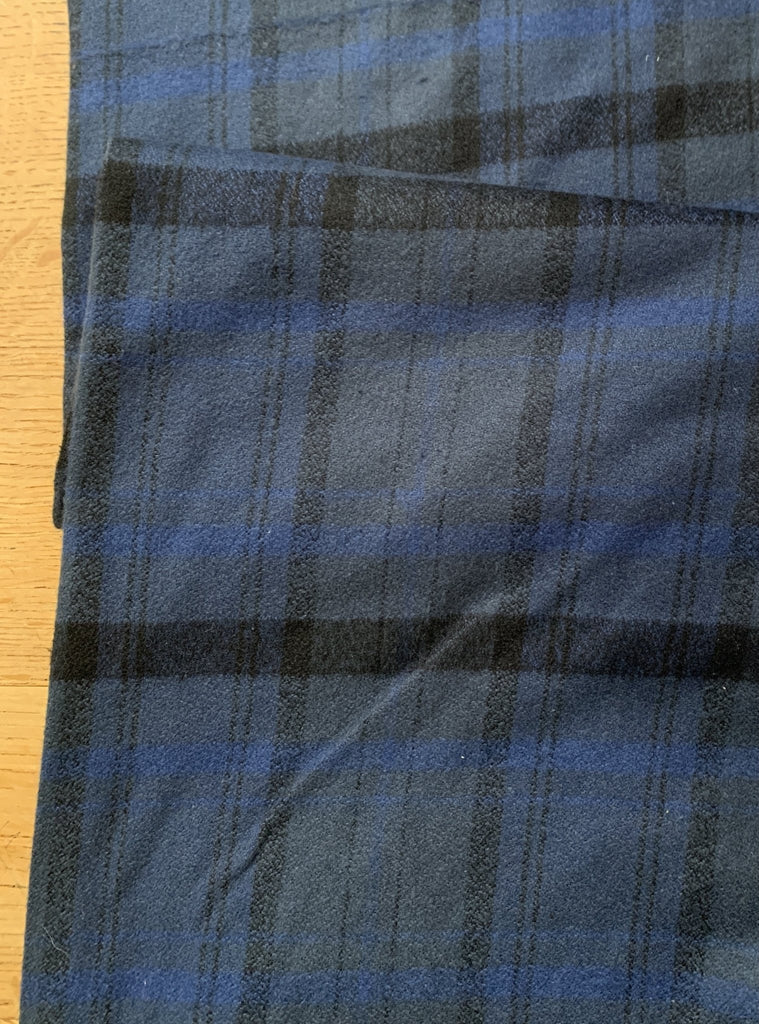 Navy Check - Mammoth Organic Flannel - The Eternal Maker - UK Fabric Shop