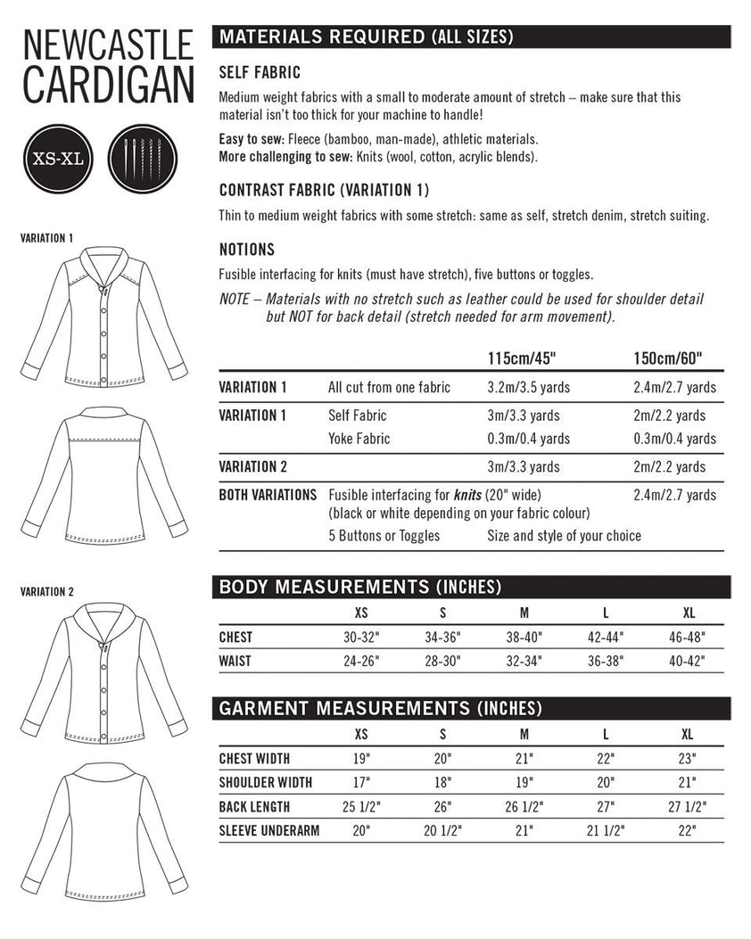 Newcastle Cardigan - Thread Theory Patterns - Digital Sewing Pattern ...