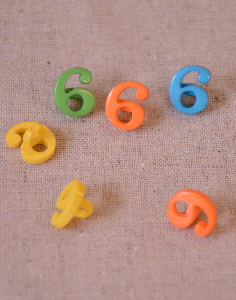 Number '6' Shank Button - 11mm - The Eternal Maker - UK Fabric Shop