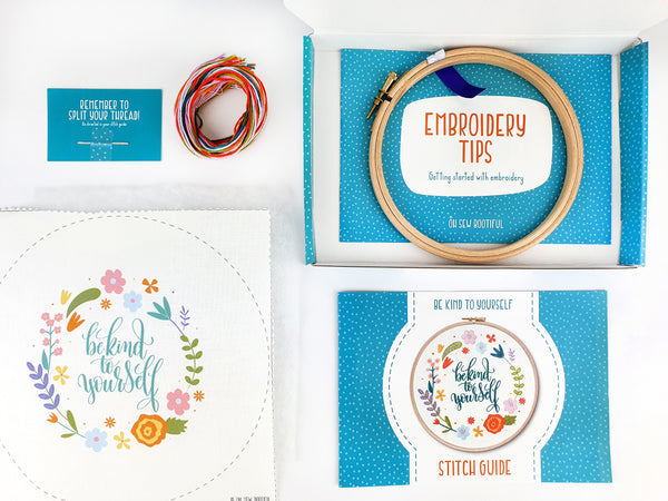 Oh Sew Bootiful Kits Be Kind To Yourself Embroidery Kit - Oh Sew Bootiful