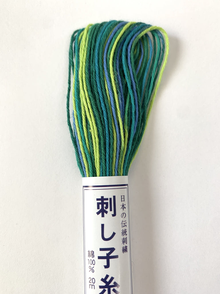 Olympus Thread Manufacturing Co. Thread Sashiko Thread - Variegated Green 77