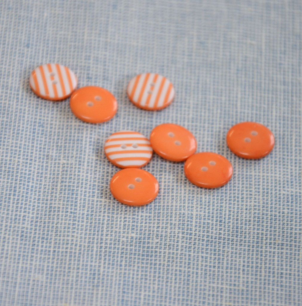 Orange Stripy Button - 13mm - The Eternal Maker - UK Fabric Shop