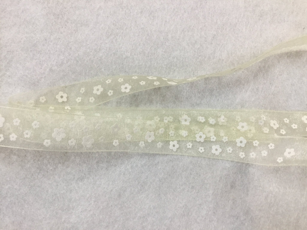 Organza Flower Ribbon - 25mm - Lemon - The Eternal Maker - UK Fabric Shop