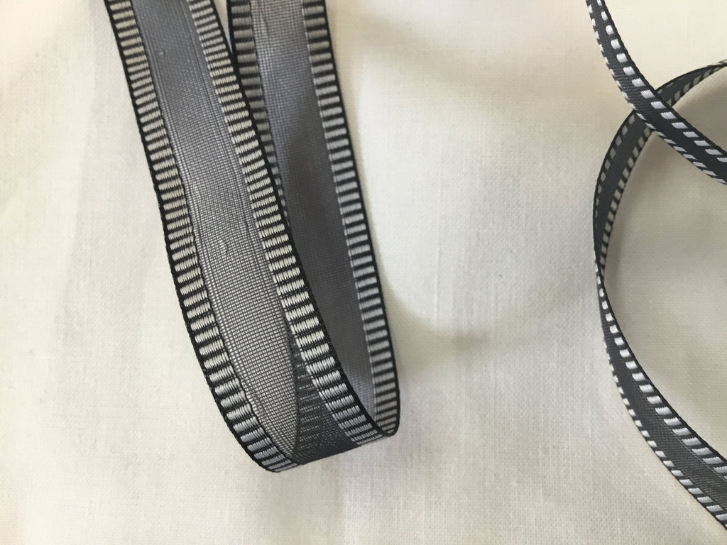 Organza Stripe - Edge Ribbon - 15mm - Black - The Eternal Maker - UK Fabric Shop