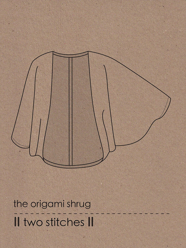 Origami Shrug - Two Stitches Patterns - Paper or Digital Version - The Eternal Maker - UK Fabric Shop